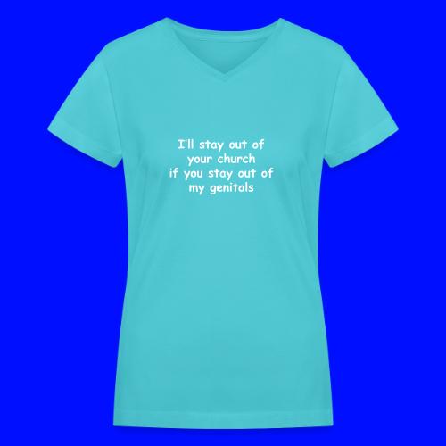 Church - Genitals - Women's V-Neck T-Shirt