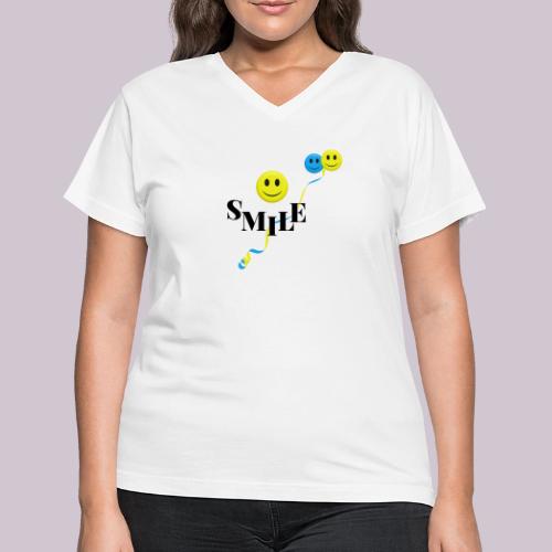 SMILE - Women's V-Neck T-Shirt