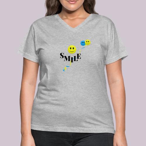 SMILE - Women's V-Neck T-Shirt
