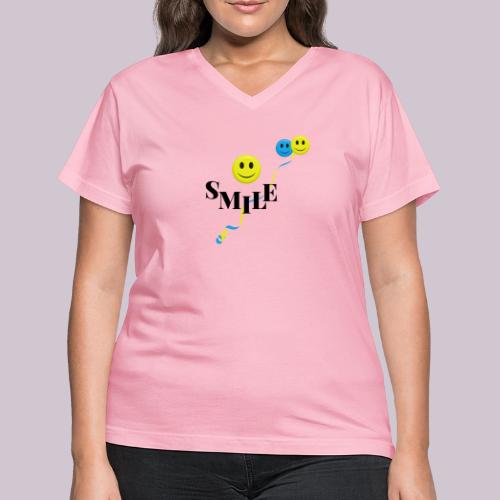 SMILE - Women's V-Neck T-Shirt
