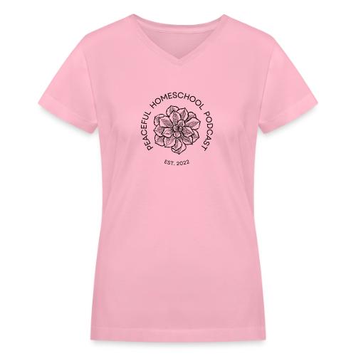 Peaceful Homeschool Podcast - Women's V-Neck T-Shirt