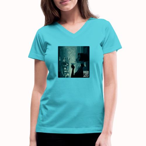 QCPB Jazz - Women's V-Neck T-Shirt