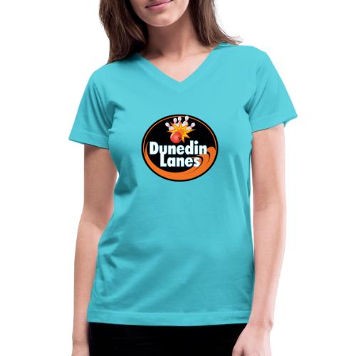 Dunedin Lanes Logo Merchandise - Women's V-Neck T-Shirt