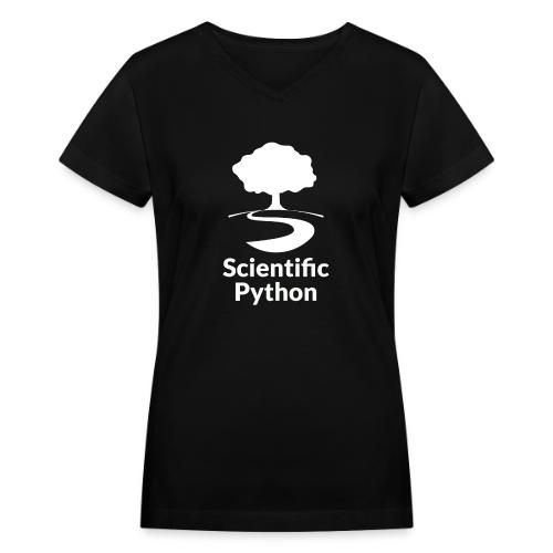 scientific python white logo tee - Women's V-Neck T-Shirt