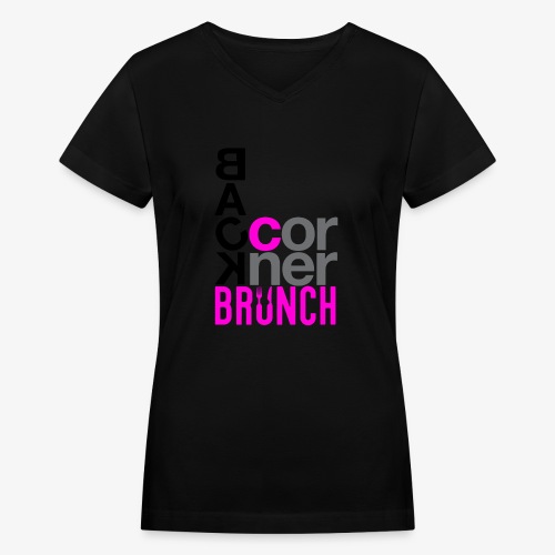 #BackCornerBrunch Summer Drop - Women's V-Neck T-Shirt
