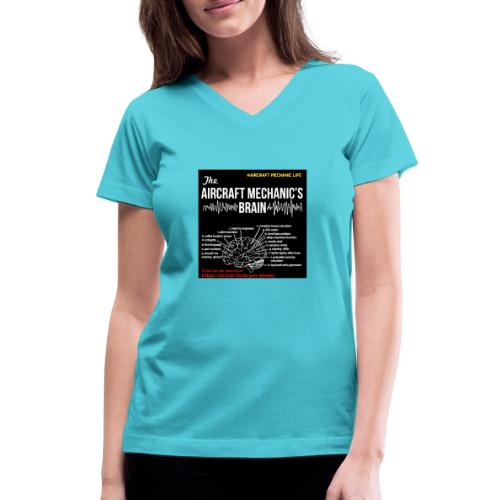 What goes on inside the mind of an aircraft mech - Women's V-Neck T-Shirt