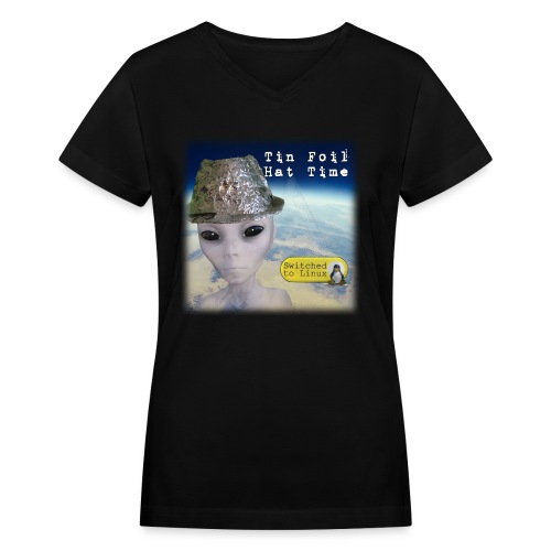 Tin Foil Hat Time (Earth) - Women's V-Neck T-Shirt