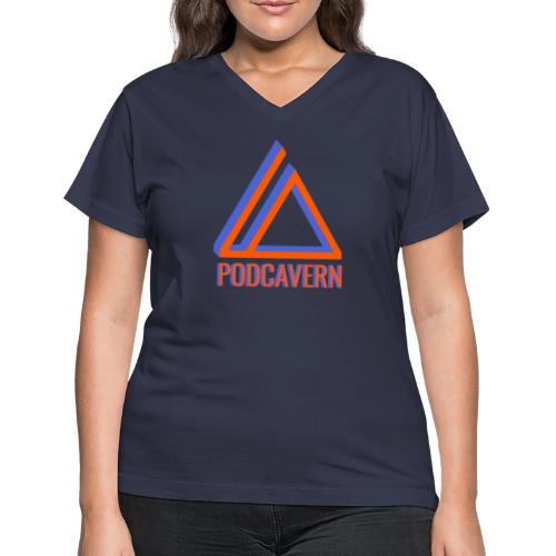 PodCavern Logo - Women's V-Neck T-Shirt