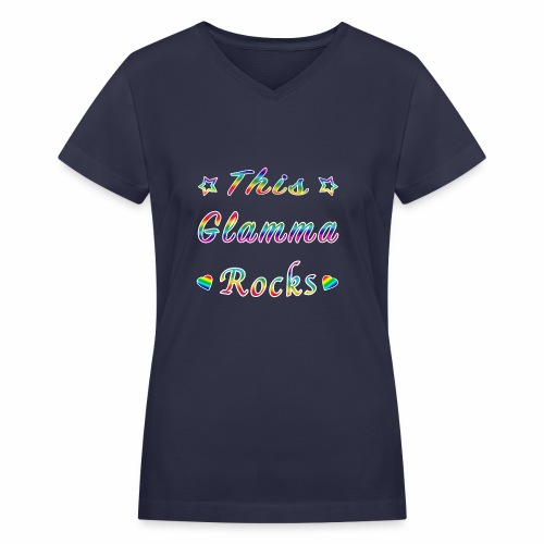This Glamma Rocks Matriarch Hottie Funny Gift. - Women's V-Neck T-Shirt