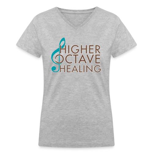 Higher Octave Healing Logo - Women's V-Neck T-Shirt
