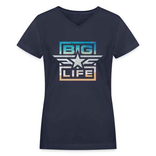 BIG Life Beach Logo - Women's V-Neck T-Shirt