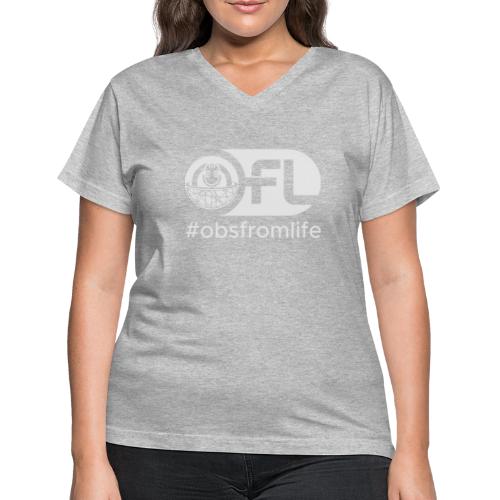 Observations from Life Logo with Hashtag - Women's V-Neck T-Shirt