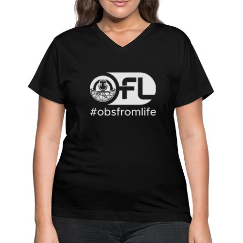 Observations from Life Logo with Hashtag - Women's V-Neck T-Shirt