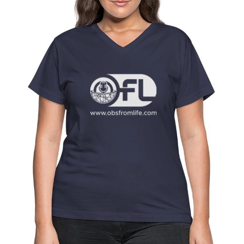 Observations from Life Logo with Web Address - Women's V-Neck T-Shirt