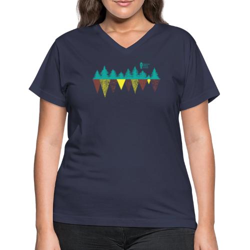 Treeline Geometry - Women's V-Neck T-Shirt
