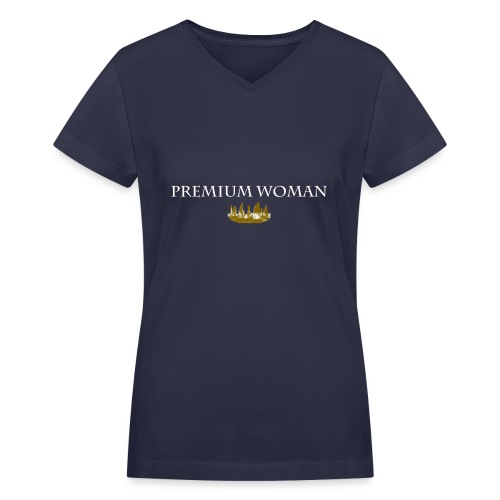 Premium Woman WHITE - Women's V-Neck T-Shirt