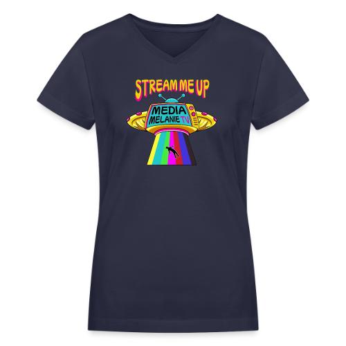 Stream Me Up | Streaming TV UFO - Color - Women's V-Neck T-Shirt