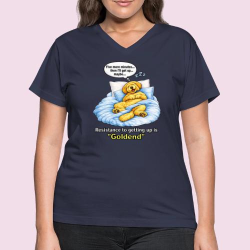 Funny Goldendoodle Sleeping design. - Women's V-Neck T-Shirt