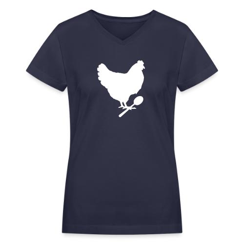 Cosmopolitan Cornbread Hen & Spoon Logo - Women's V-Neck T-Shirt