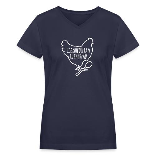 Cosmopolitan Cornbread Hen & Spoon Logo - Women's V-Neck T-Shirt