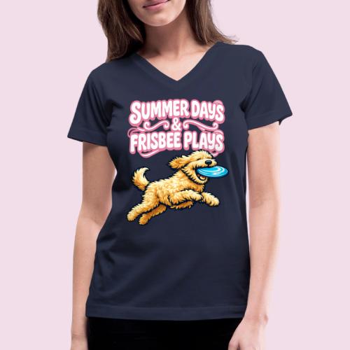 Summer Days & Frisbee Plays - Women's V-Neck T-Shirt