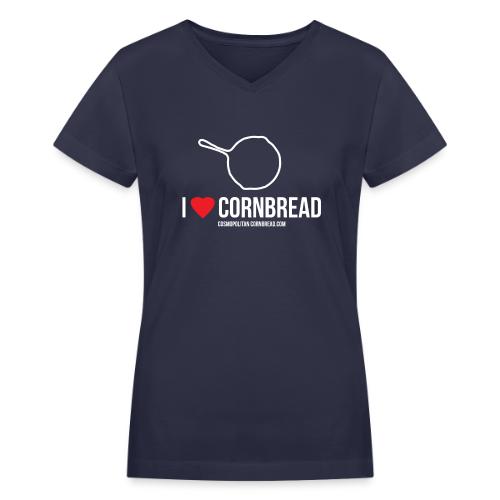 I heart cornbread - Women's V-Neck T-Shirt