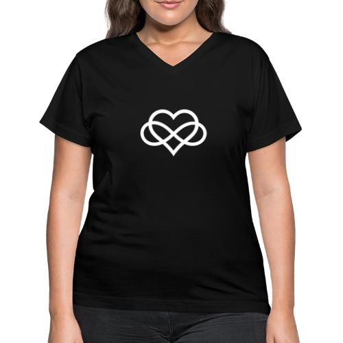 Infinity-Heart (white) - Women's V-Neck T-Shirt