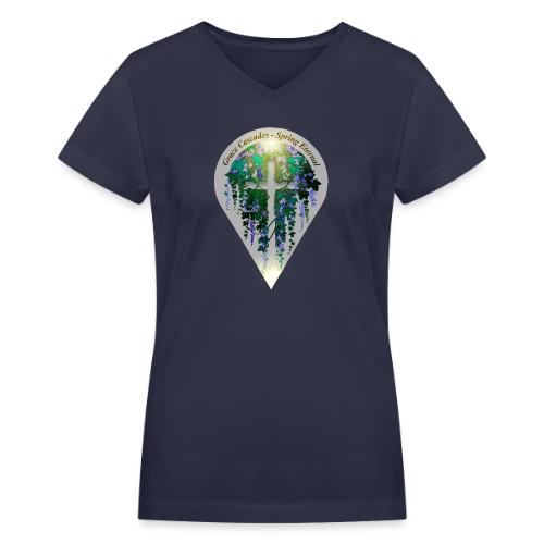 Easter Grace Cascades Vine T Shirt, Renewal Gift - Women's V-Neck T-Shirt