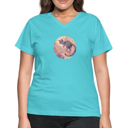 Wandering Cat - Women's V-Neck T-Shirt