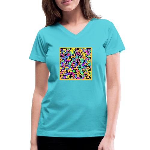 Stylish Foliage Leafy Elegance - Women's V-Neck T-Shirt