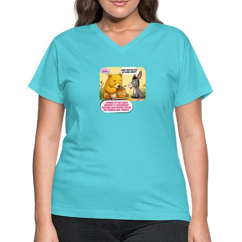 Honey Bear - Fire Tyrants - Women's V-Neck T-Shirt