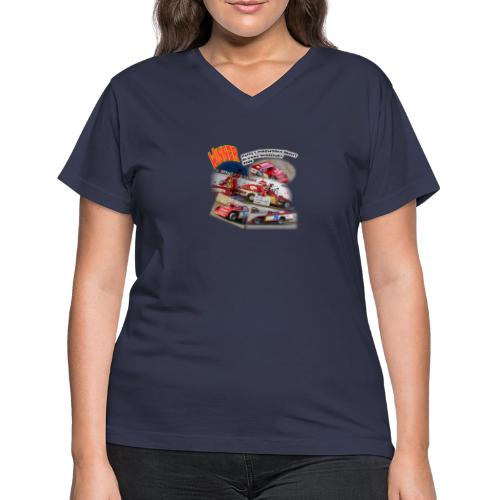 Jonathan Taylor Eldora Speedway FFN#1 Design 2 - Women's V-Neck T-Shirt