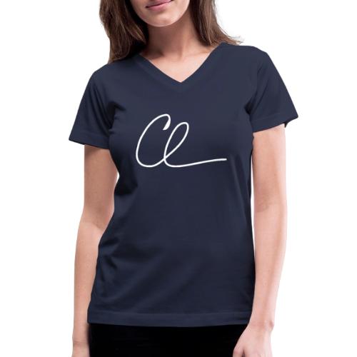 CL Signature (White) - Women's V-Neck T-Shirt
