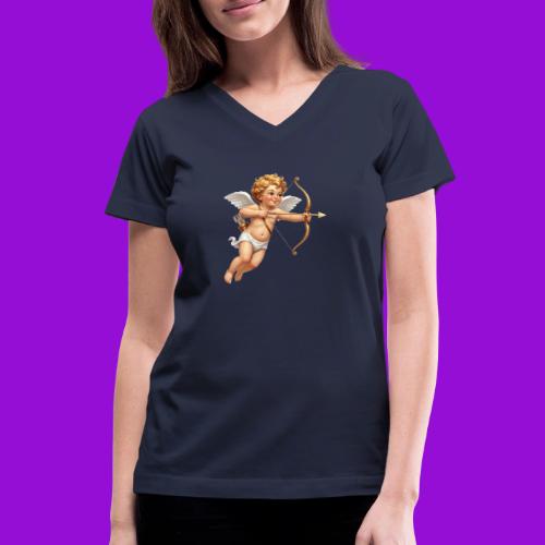 Cupid with twohearts set - Women's V-Neck T-Shirt