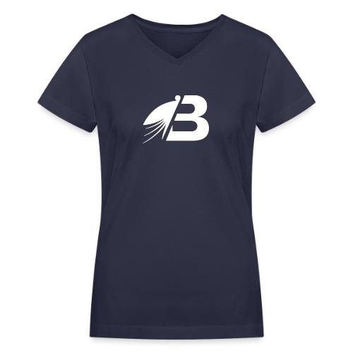 Bluefly Logomark - White - Women's V-Neck T-Shirt