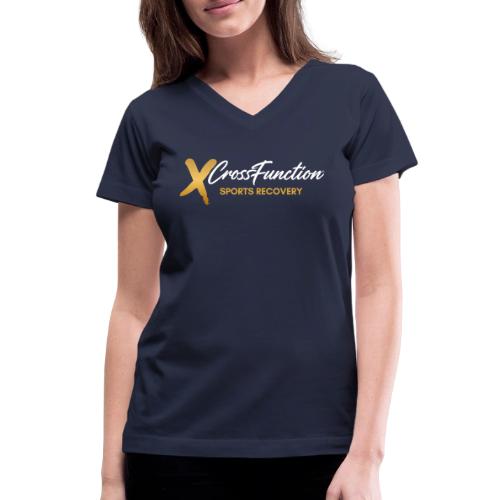 XF Sports Recovery Logo- White (Front Only) - Women's V-Neck T-Shirt