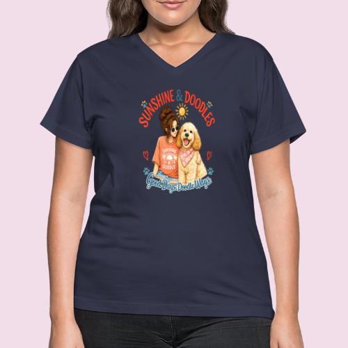 Sunshine & Doodles – Good Days, Doodle Ways - Women's V-Neck T-Shirt