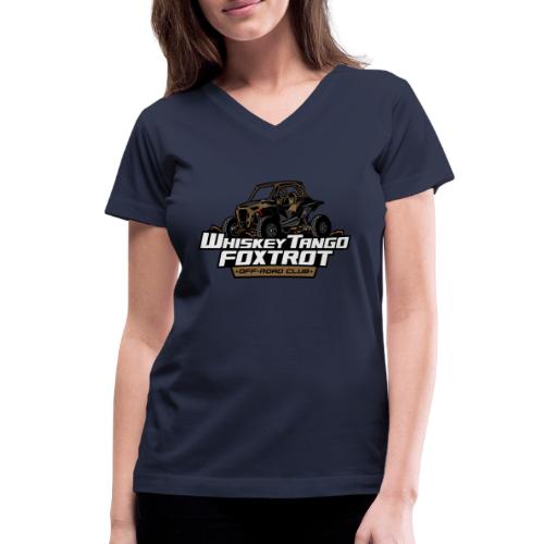 New RZR Logo - Coyote Brown w/ Hashtag - Women's V-Neck T-Shirt