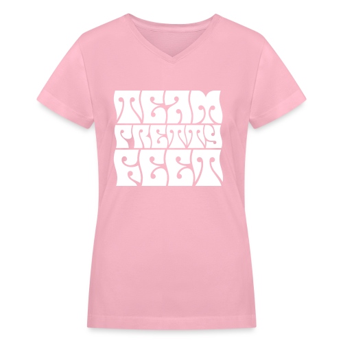 Team Pretty Feet Peace & Love - Women's V-Neck T-Shirt