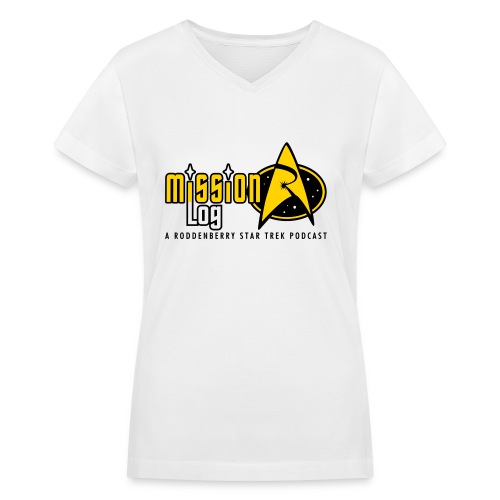 Logo Wide 2 Color Black Text - Women's V-Neck T-Shirt