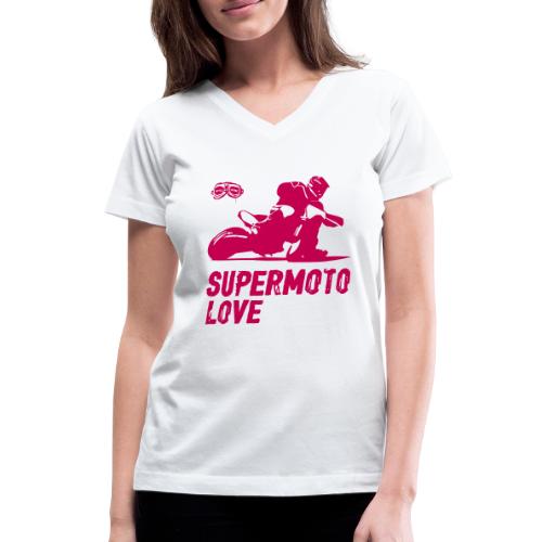 Supermoto Love - Women's V-Neck T-Shirt