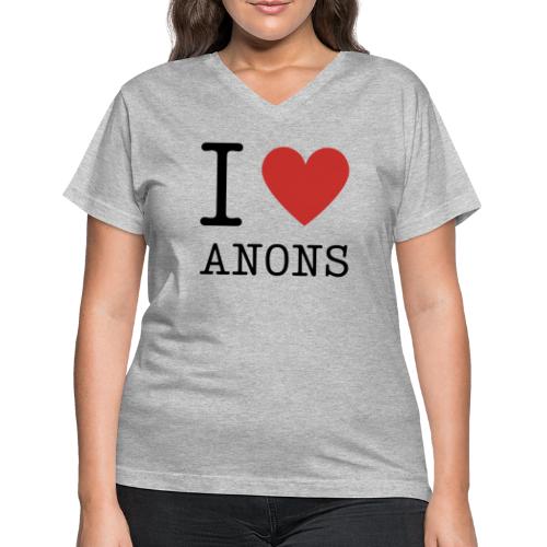 I <3 ANONS - Women's V-Neck T-Shirt