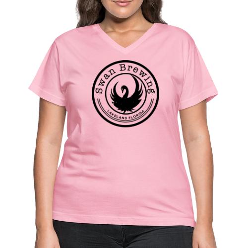 Classic Swan Brewing Logo - Women's V-Neck T-Shirt