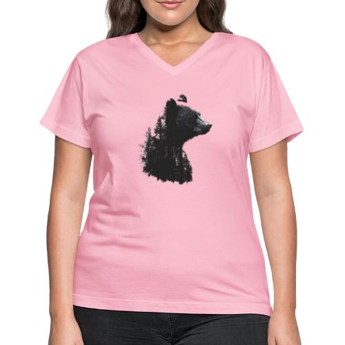 Forest Within the Bear - Women's V-Neck T-Shirt