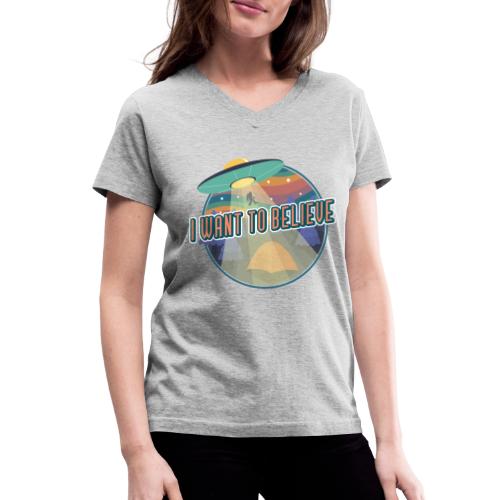 I Want To Believe - Women's V-Neck T-Shirt