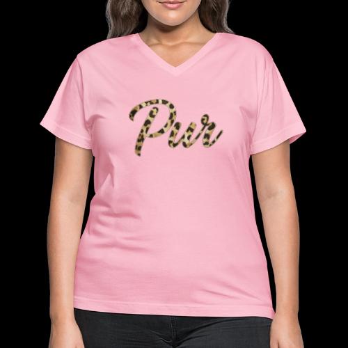 Pur Script - Women's V-Neck T-Shirt