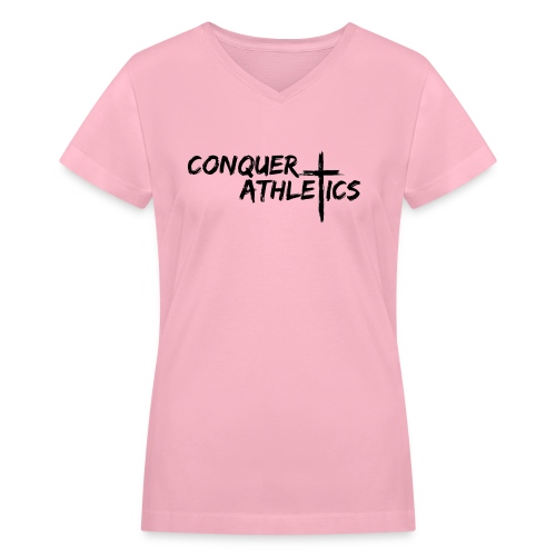 Conquer Black - Women's V-Neck T-Shirt