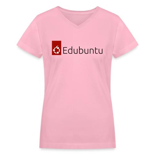 Edubuntu Logo 2023 - Black - Women's V-Neck T-Shirt