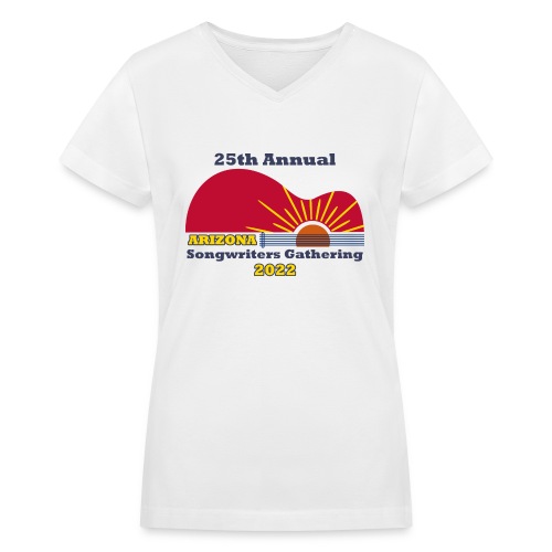 Arizona Songwriters Gathering 2022 - White/Gray - Women's V-Neck T-Shirt