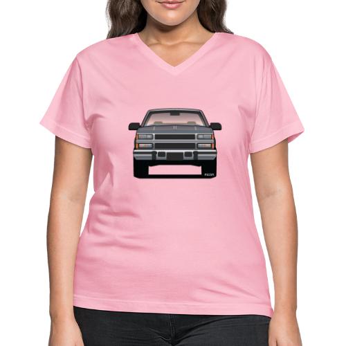 Design Icon: American Bowtie Silver Urban Truck - Women's V-Neck T-Shirt